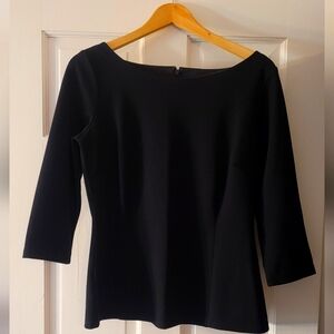 Anne Taylor 3/4 Sleeve Formal Black Blouse